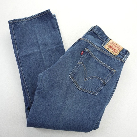 Levi's Other - Levis 501‎ Vintage Mens Blue Denim Straight Leg Button Fly Jeans 38x32 2004